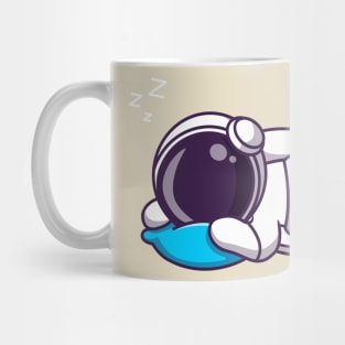 Cute Astronaut Sleeping On Pillow Cartoon Mug